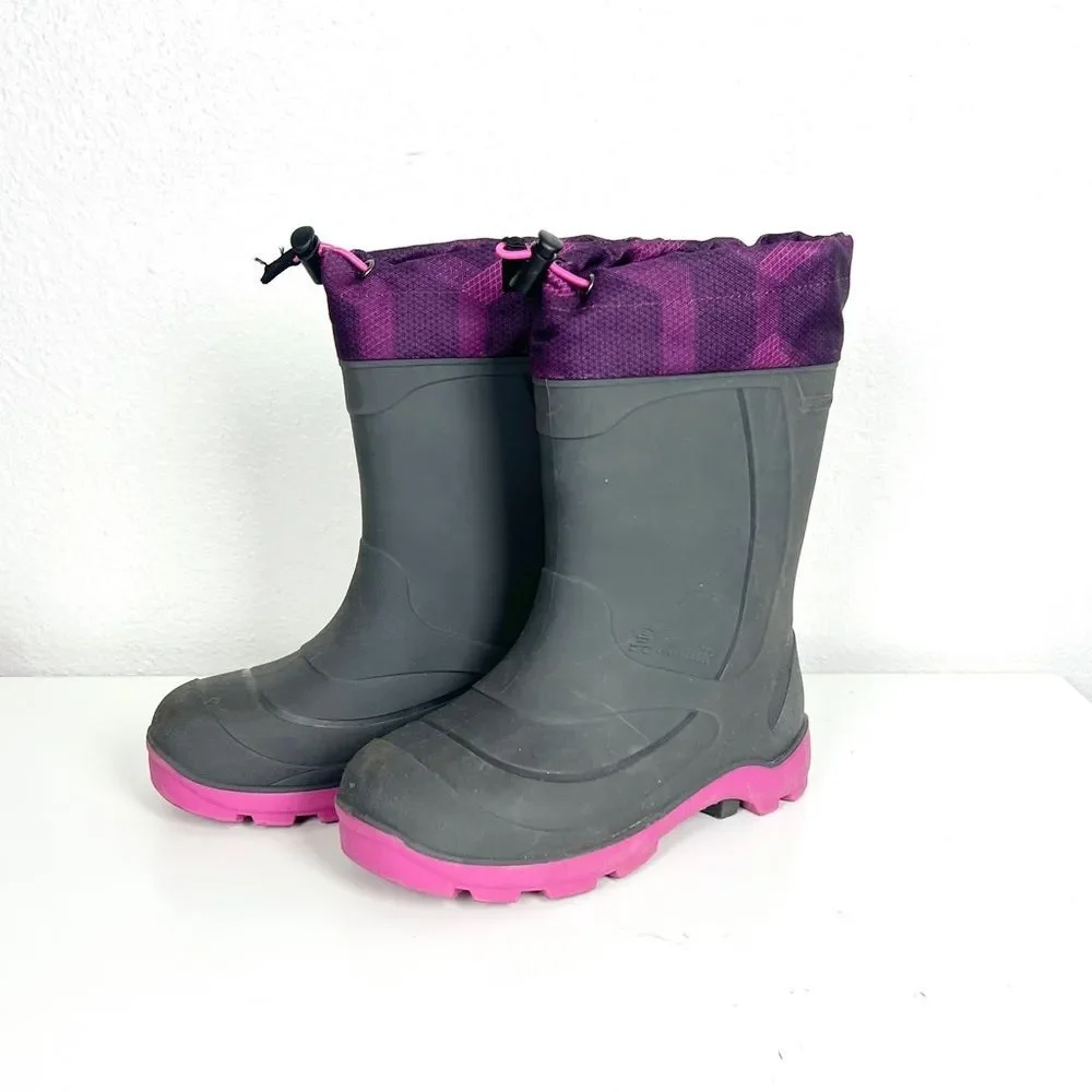 Kamik Snobuster Kids' Pink and Gray Winter Snow Boots
